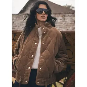 Mint Velvet Brown Corduroy Quilted Jacket